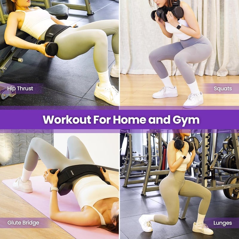 Balency Hip Thrust Belt, Hip Thrust Belt for Dumbbells Heavy, Booty Belt for Hip Thrust, Slip-Resistant Padding Hip Thrust Belt for Gym or Home Workouts, Hip Thrust Band for Dumbbell Kettlebell Plate - Image 4